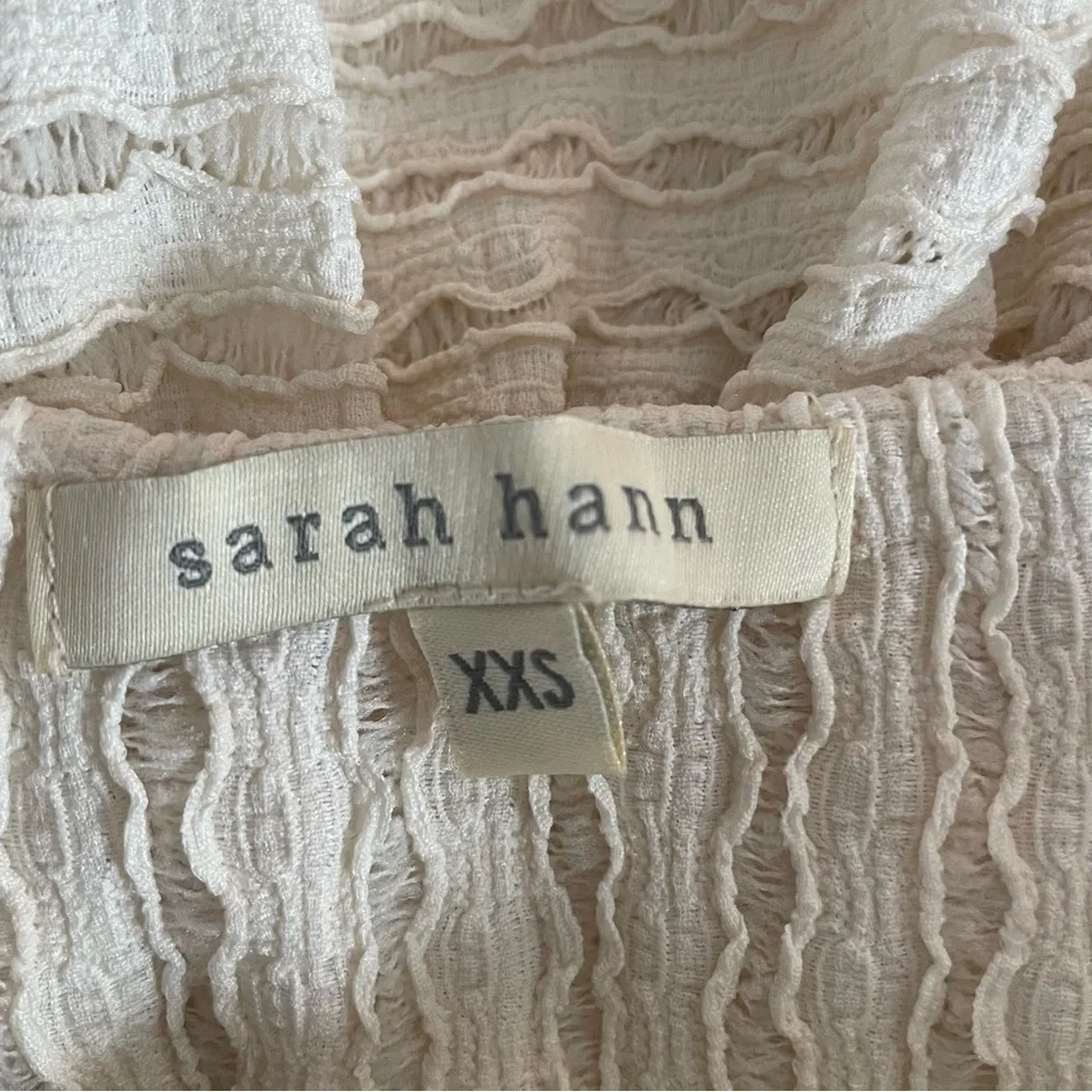 Sarah Hann white and yellow crochet top 20911